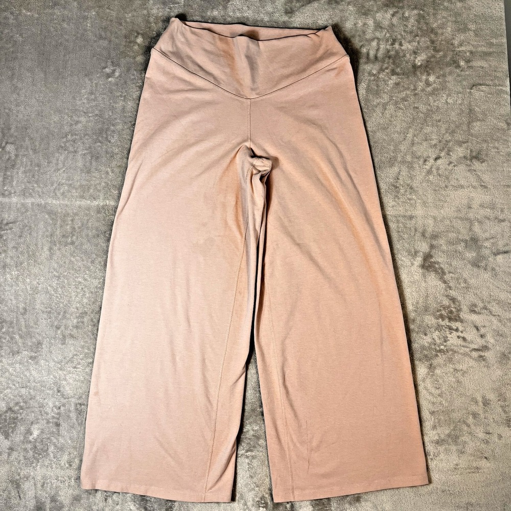 Old Navy Active PowerChill Extra High Rise Wide Leg Pants Size L Taupe Go-Dry